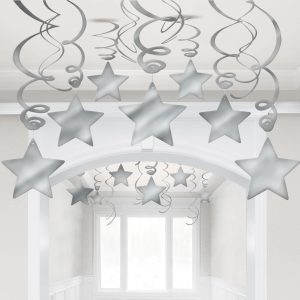 Star Swirl Decorations. 30ct. Assorted Colors