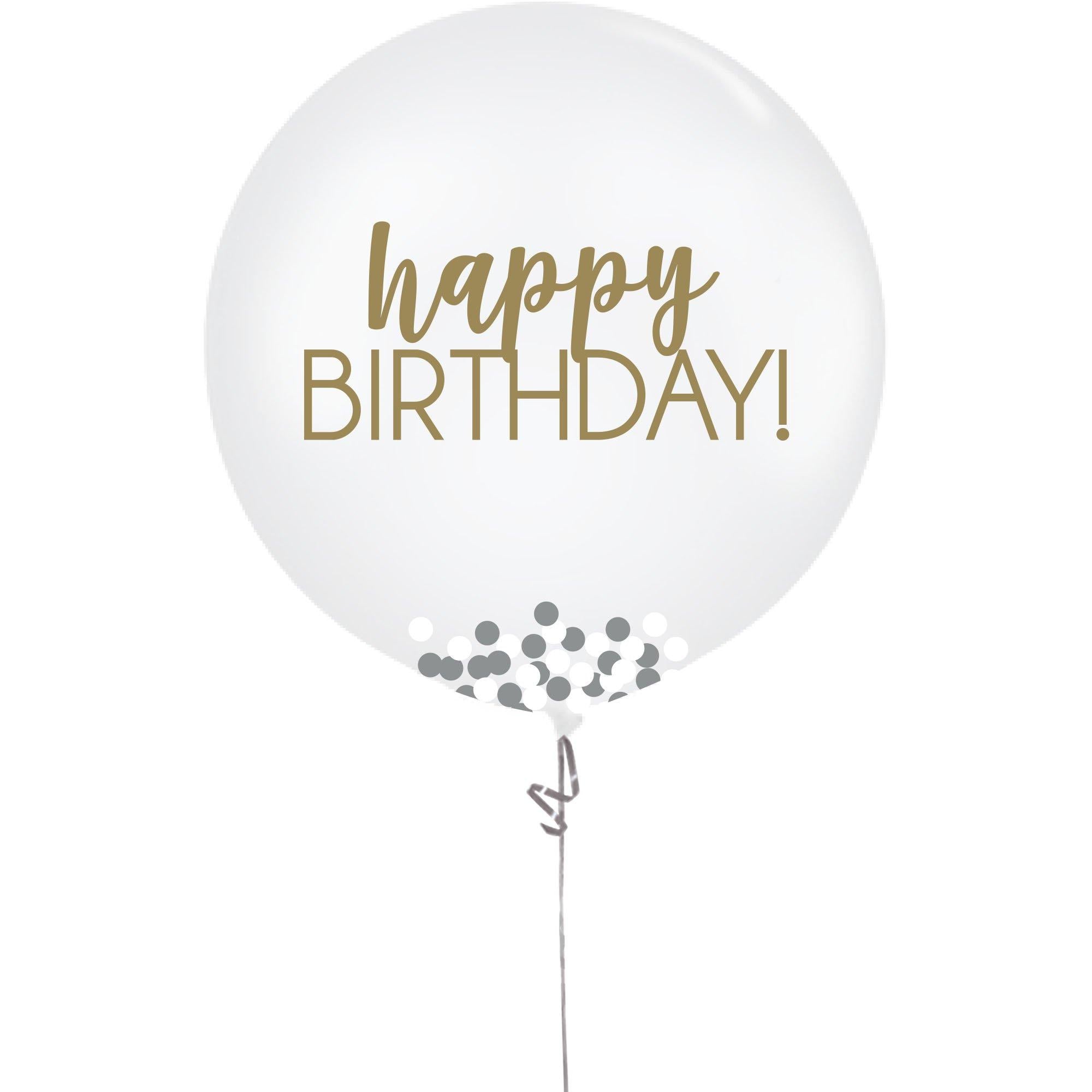 Happy Birthday Confetti Balloon. 24in. Assorted Colors - Image 2