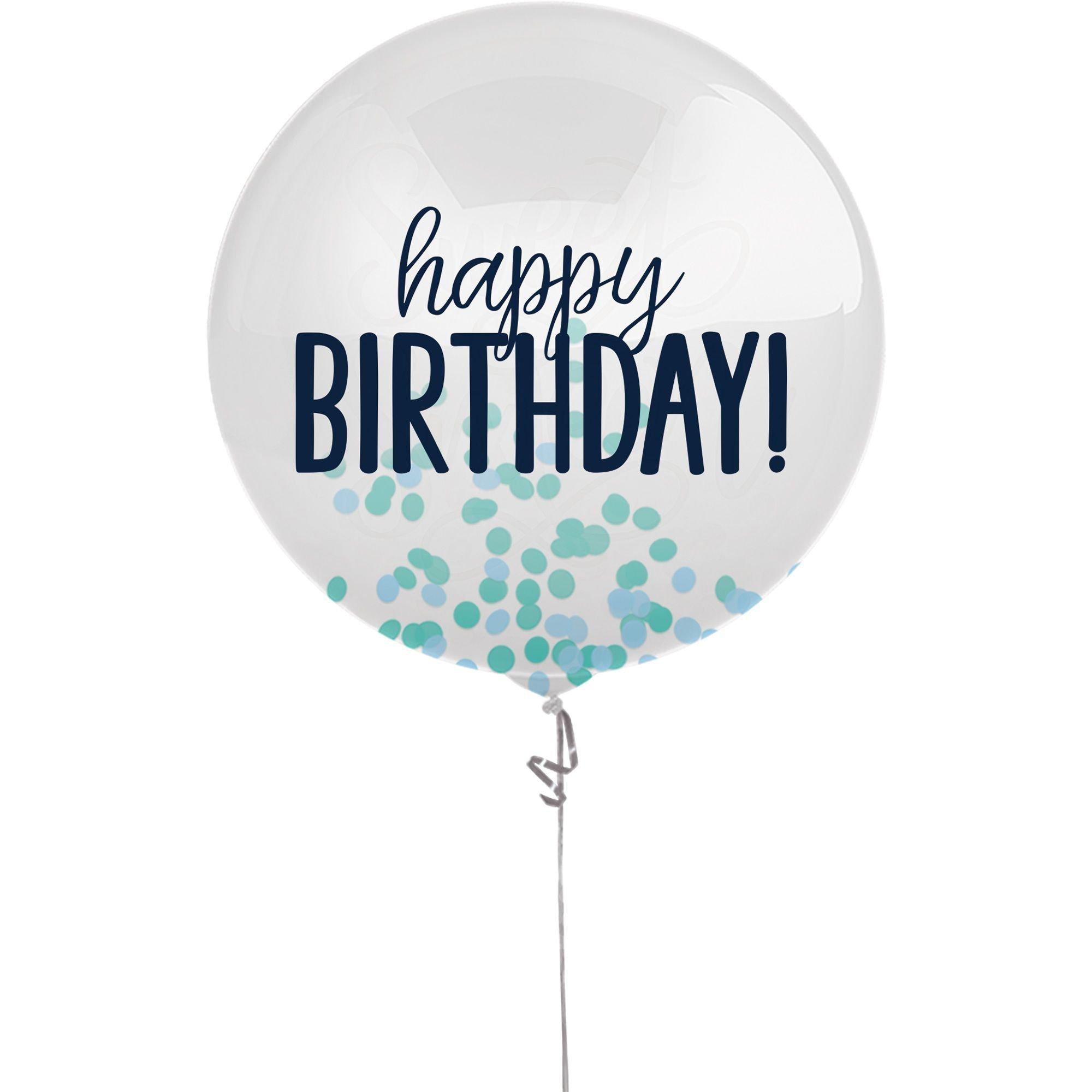 Happy Birthday Confetti Balloon. 24in. Assorted Colors - Image 4