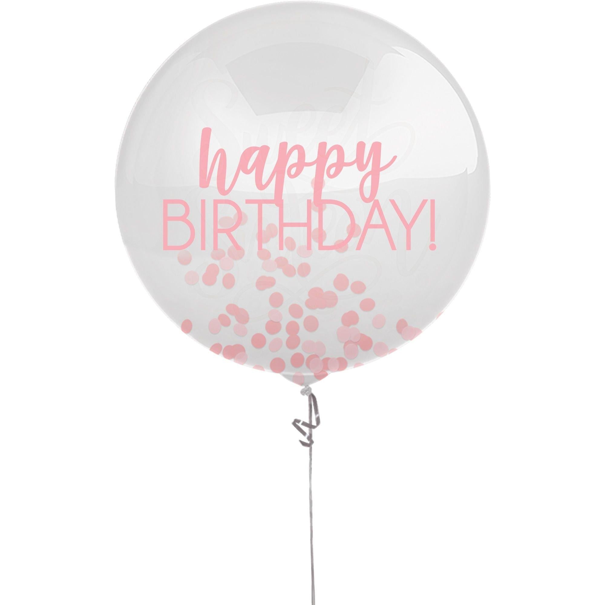 Happy Birthday Confetti Balloon. 24in. Assorted Colors - Image 5