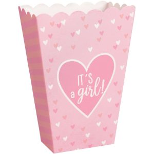 Hearts & Stripes It's a Gender Reveal Popcorn Boxes. 20ct. Assorted Colors