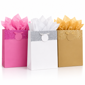 Large Glitter & Matte Gift Bag 10 1/2in x 13in. Assorted Colors