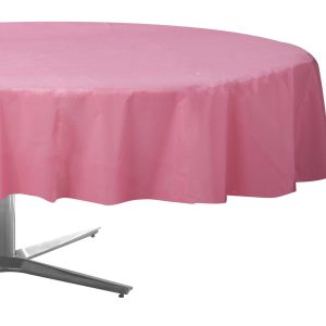 Round Plastic Table Cover. 84in. Assorted Colors