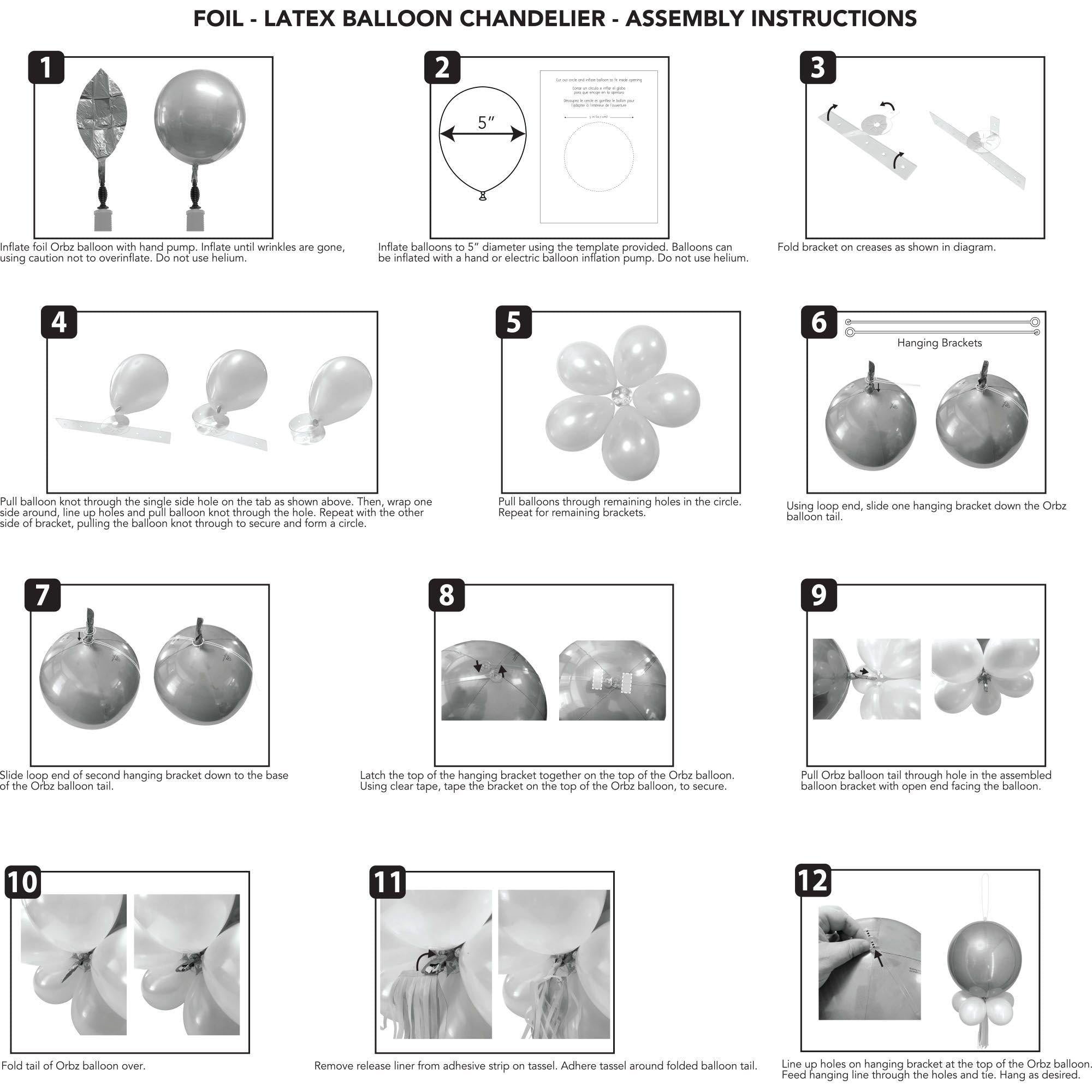 Air-Filled Orbz Foil & Latex Balloon Chandelier Kit. Assorted Colors - Image 10