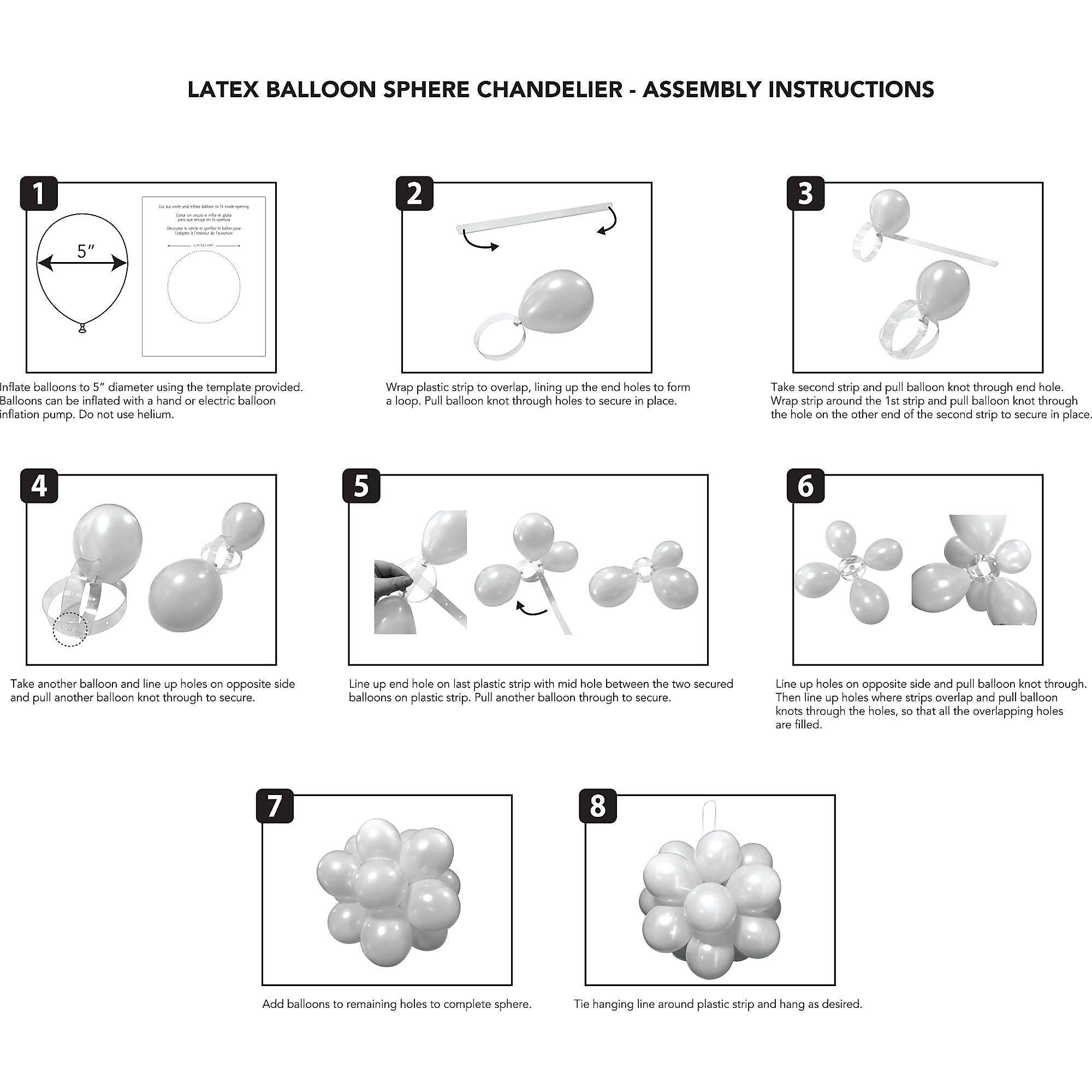Air-Filled Latex Balloon Chandelier Sphere Kit. Assorted Colors - Image 21
