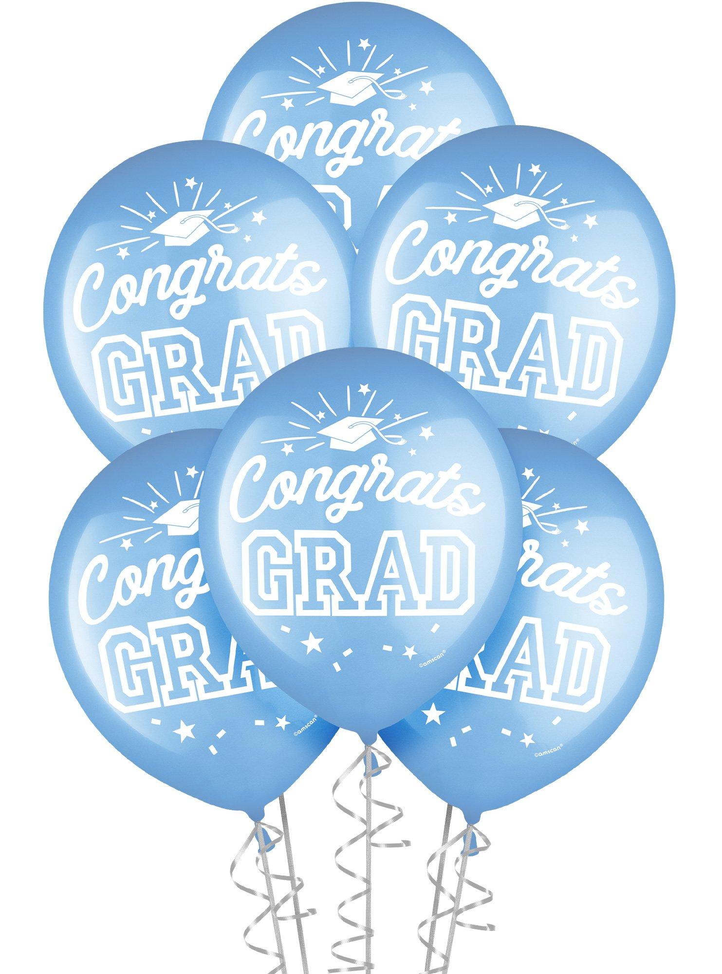 15ct. 12in. Congrats Grad Latex Balloons. Assorted Colors - Image 5
