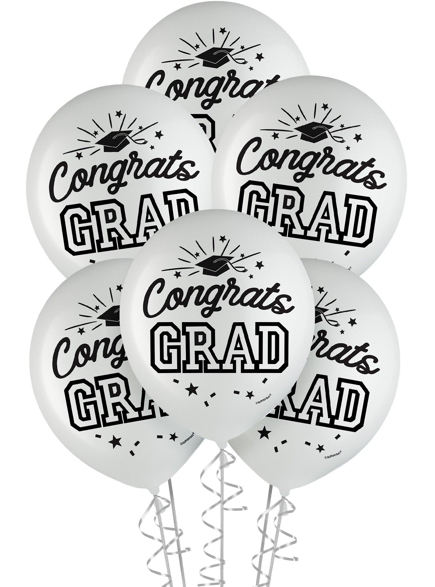 15ct. 12in. Congrats Grad Latex Balloons. Assorted Colors - Image 9