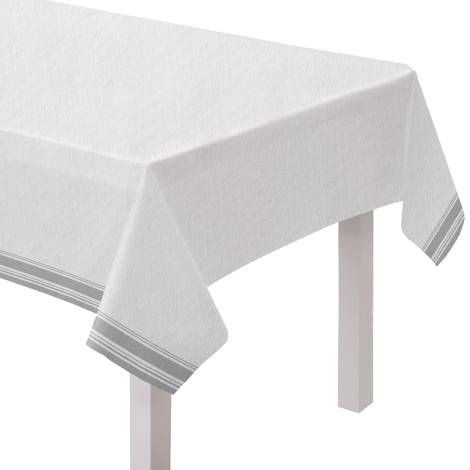 Striped Border Premium Paper Table Cover. 54in x 102in. Assorted Colors - Image 4