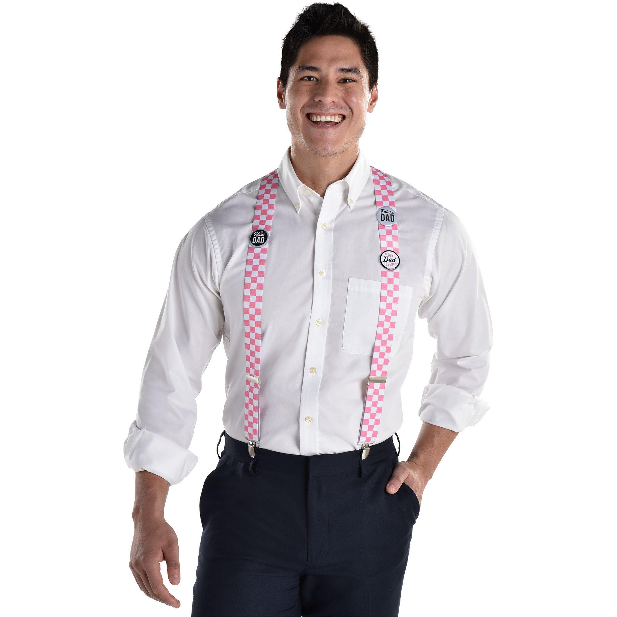 Checker Baby Shower Suspenders. Assorted Colors - Image 5
