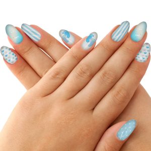 It's a Baby Shower Faux Nail Set. 24pc. Assorted Colors