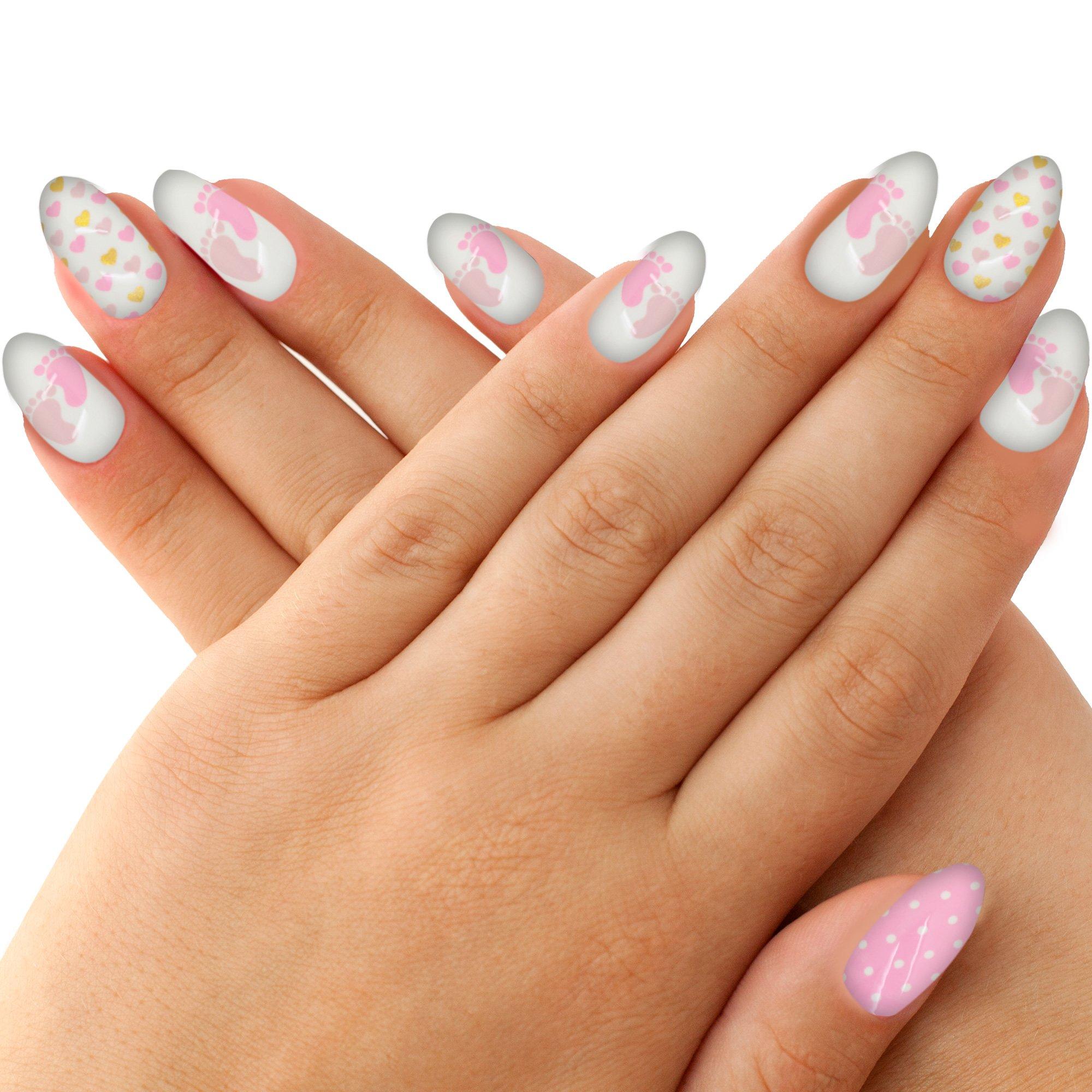 It's a Baby Shower Faux Nail Set. 24pc. Assorted Colors - Image 4
