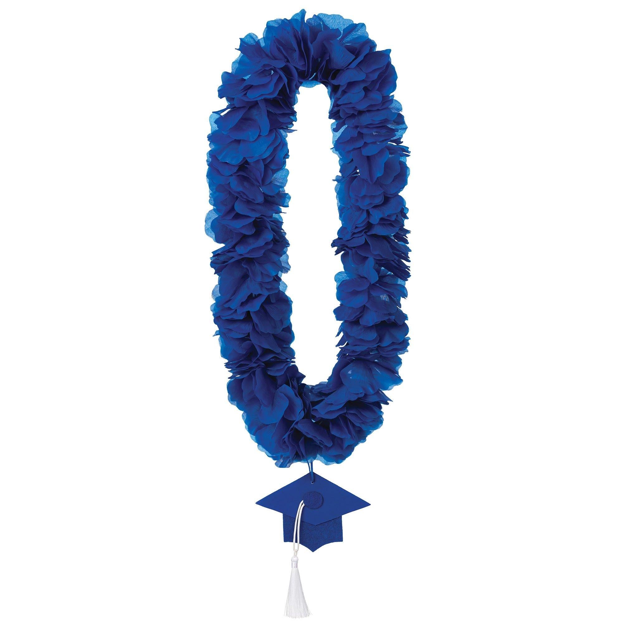Fabric Lei with Graduation Cap Pendant. 20in. Assorted Colors - Image 4