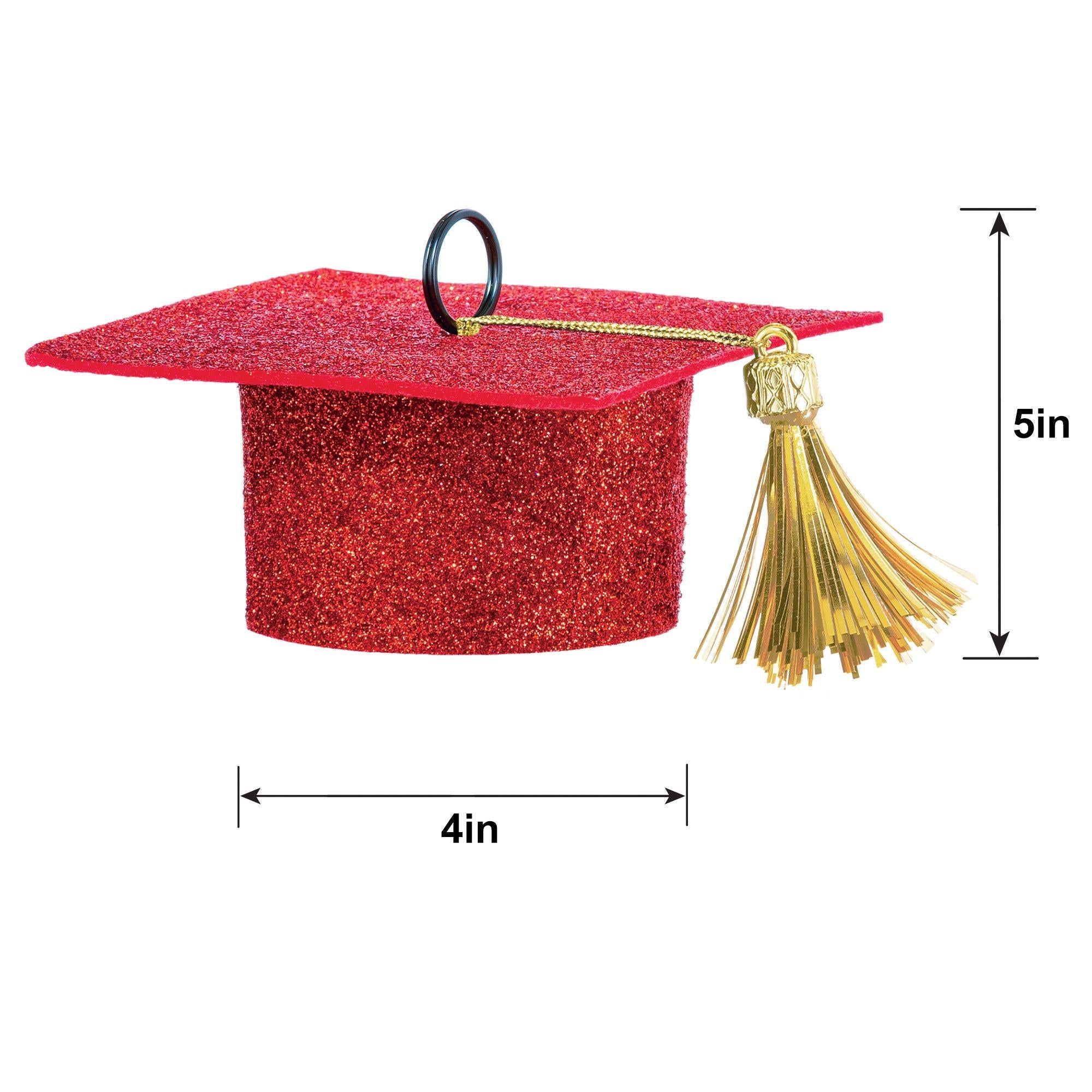 Glitter Graduation Cap Balloon Weight. 5.9oz. Assorted Colors - Image 5