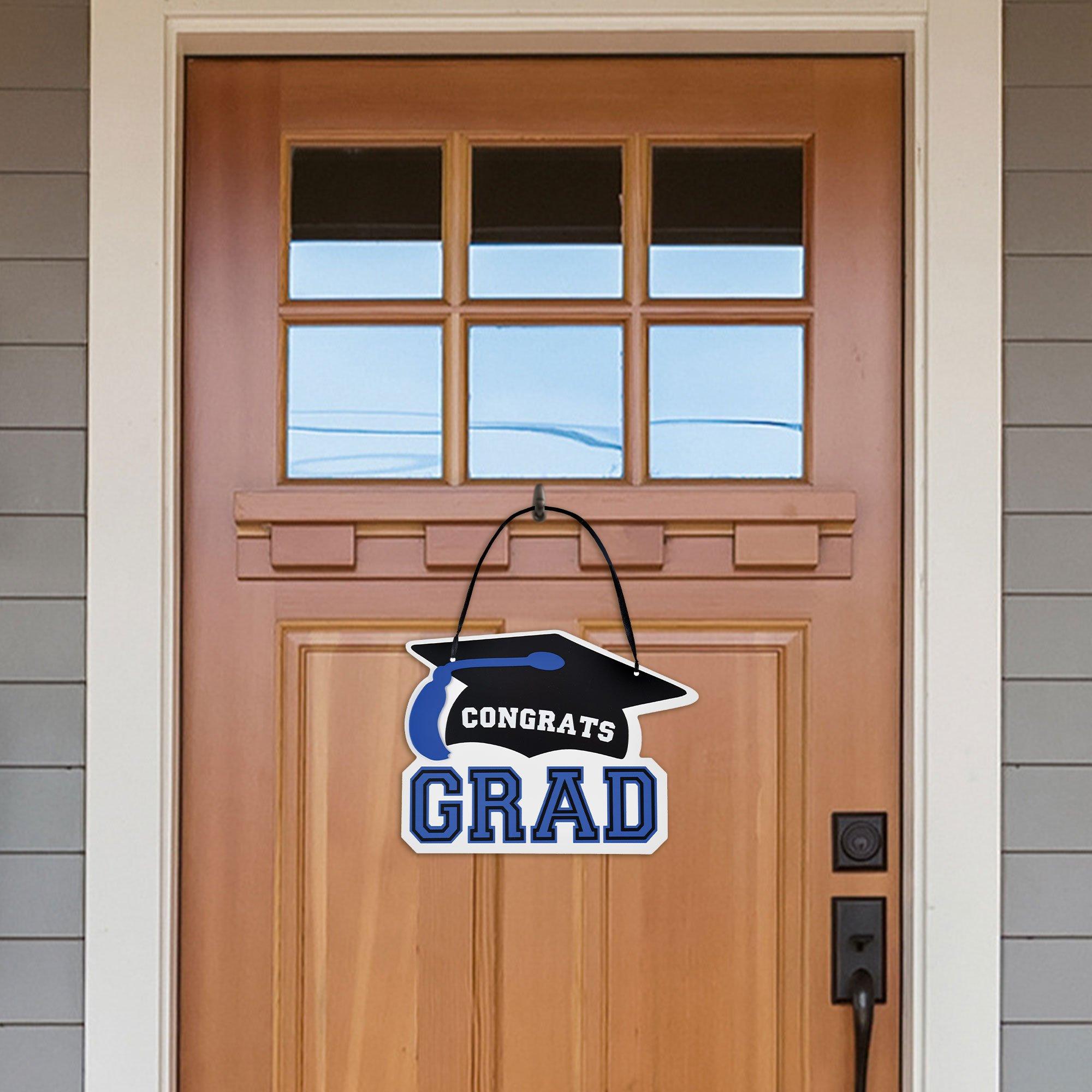 Congrats Grad MDF Hanging Sign. 10.15in x 7.6in. Assorted Colors - Image 7