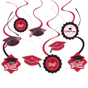 School Pride Swirl Decorations. 12pc. Assorted Colors