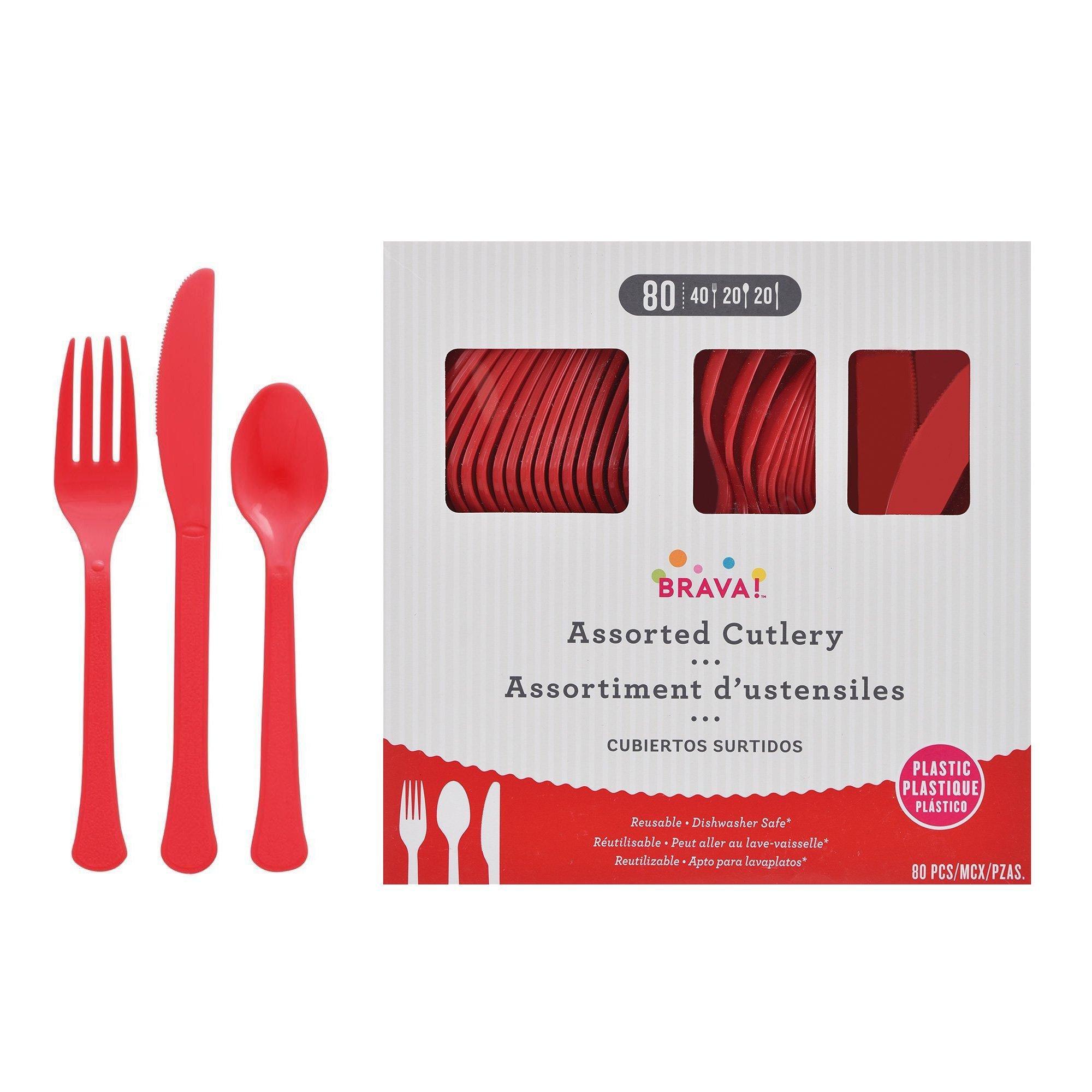 Plastic Cutlery Set. Assorted Colors. Multiple Guest Counts - Image 24