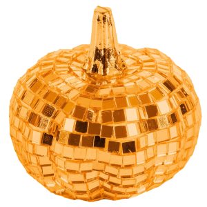Mirrored Glass & Foam Pumpkin Decoration. Assorted Colors. Multiple Sizes