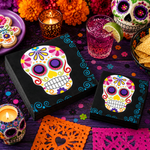 Day of the Dead Sugar Skull Paper Napkins. 16ct