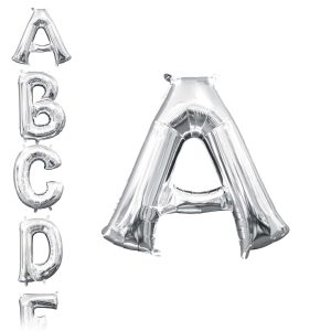 13in Air-Filled Silver Letter (A-Z) Balloons