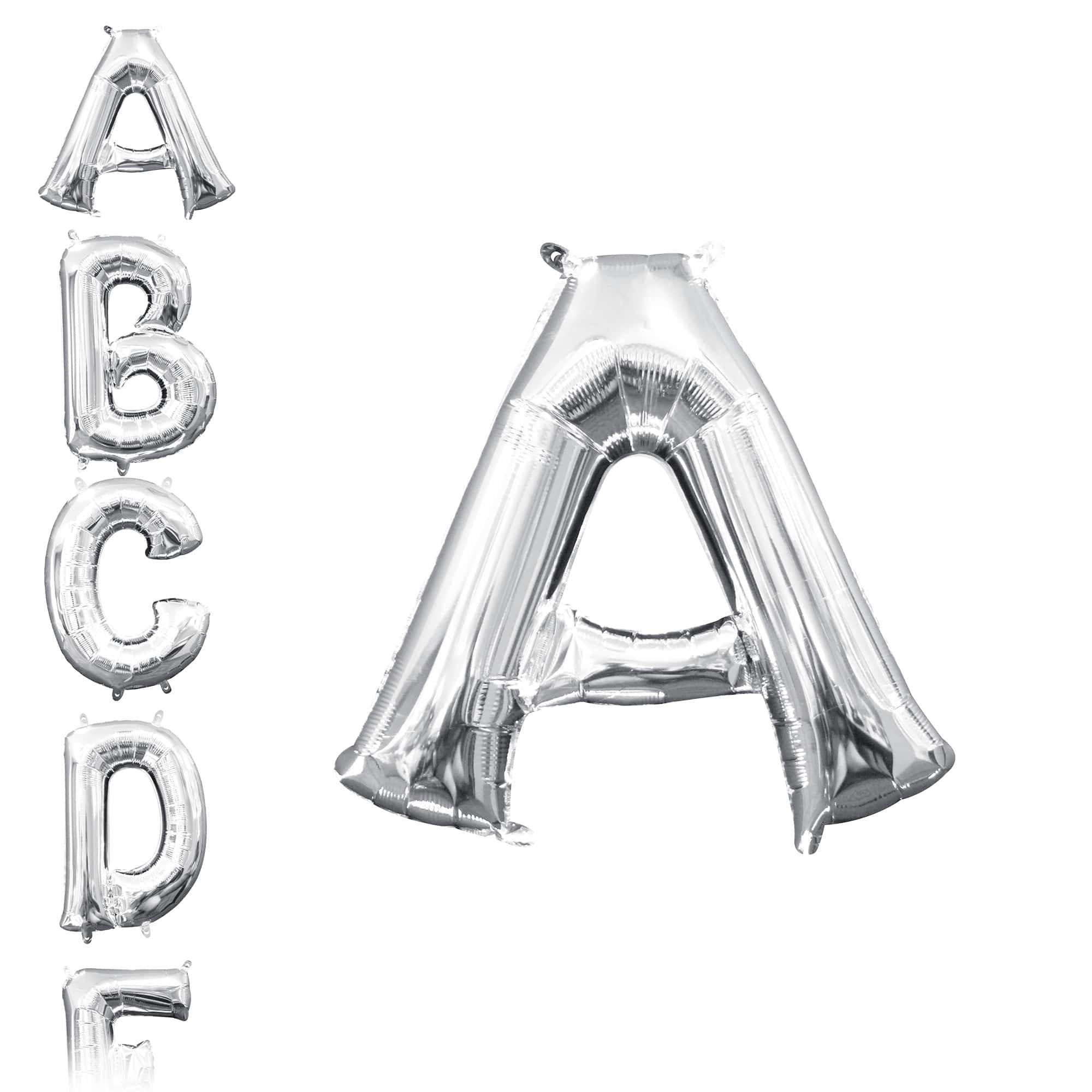 13in Air-Filled Silver Letter (A-Z) Balloons - Image 2
