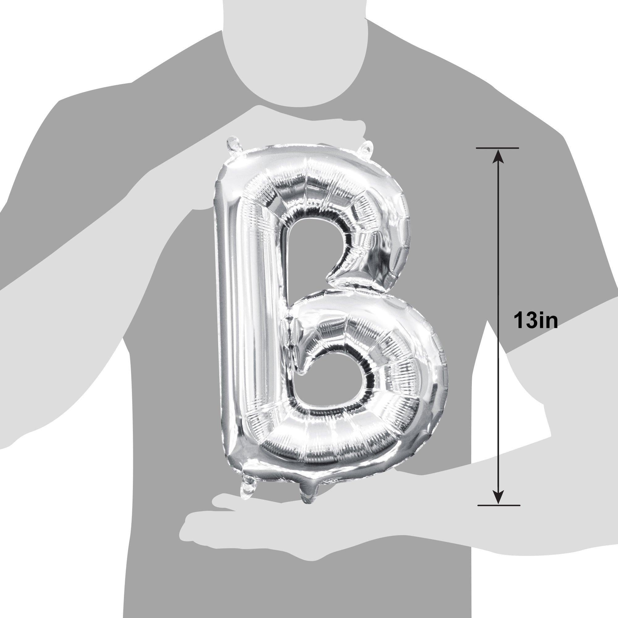 13in Air-Filled Silver Letter (A-Z) Balloons - Image 11