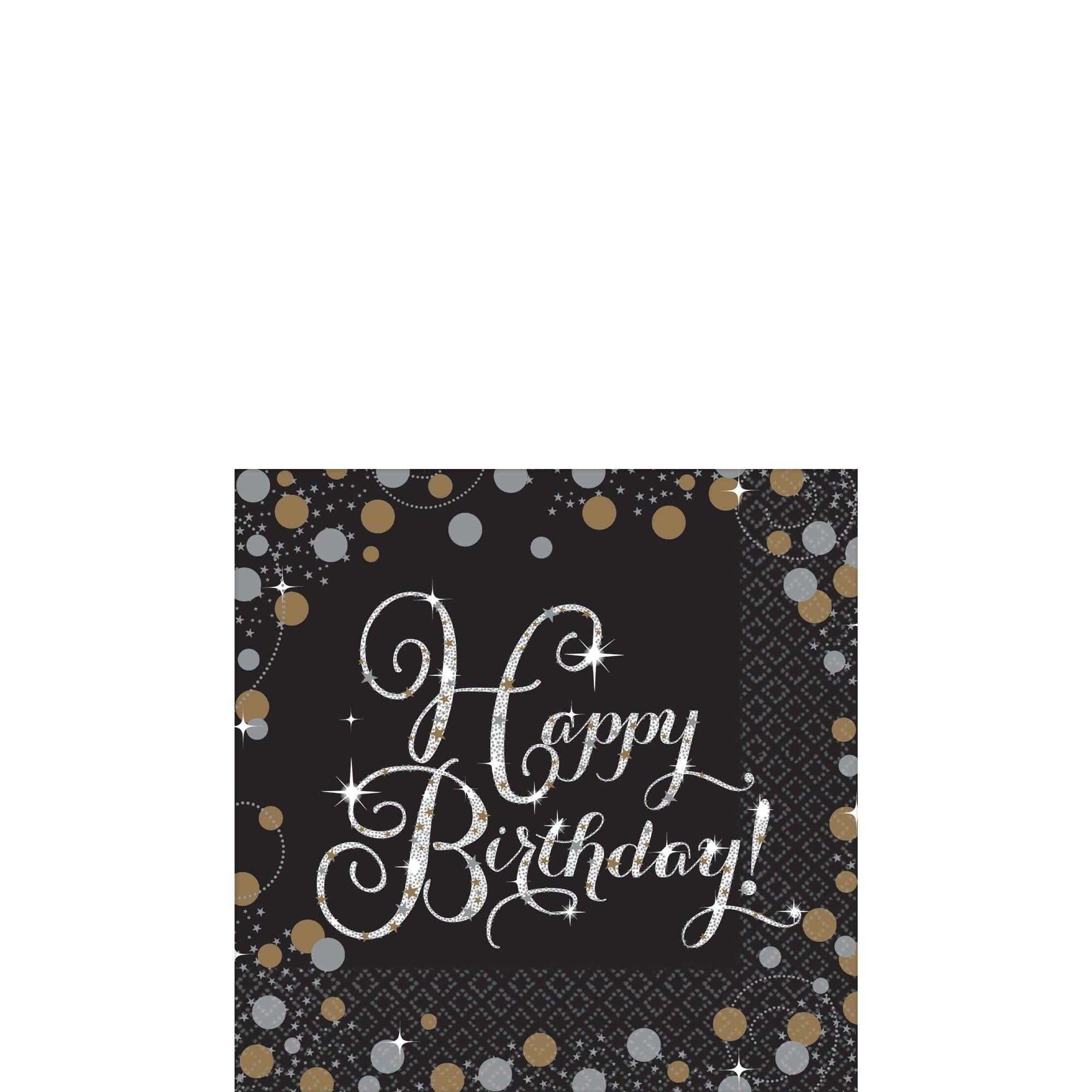 Happy Birthday Napkins 16ct - Sparkling Celebration. Assorted Options - Image 2