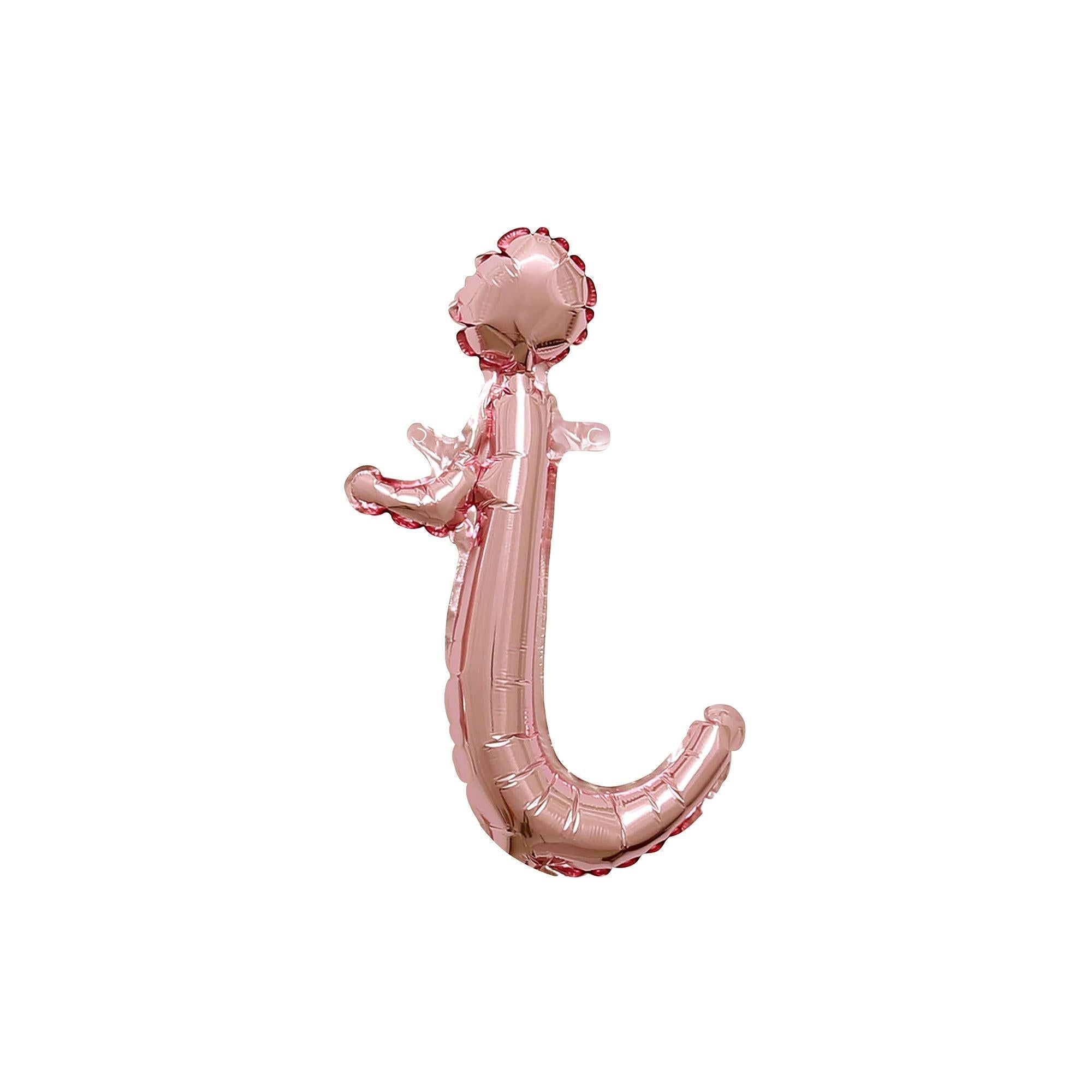 Air-Filled Rose Gold Lowercase Cursive Letter (A-Z) Foil Balloon. 10in x 8in - Image 26