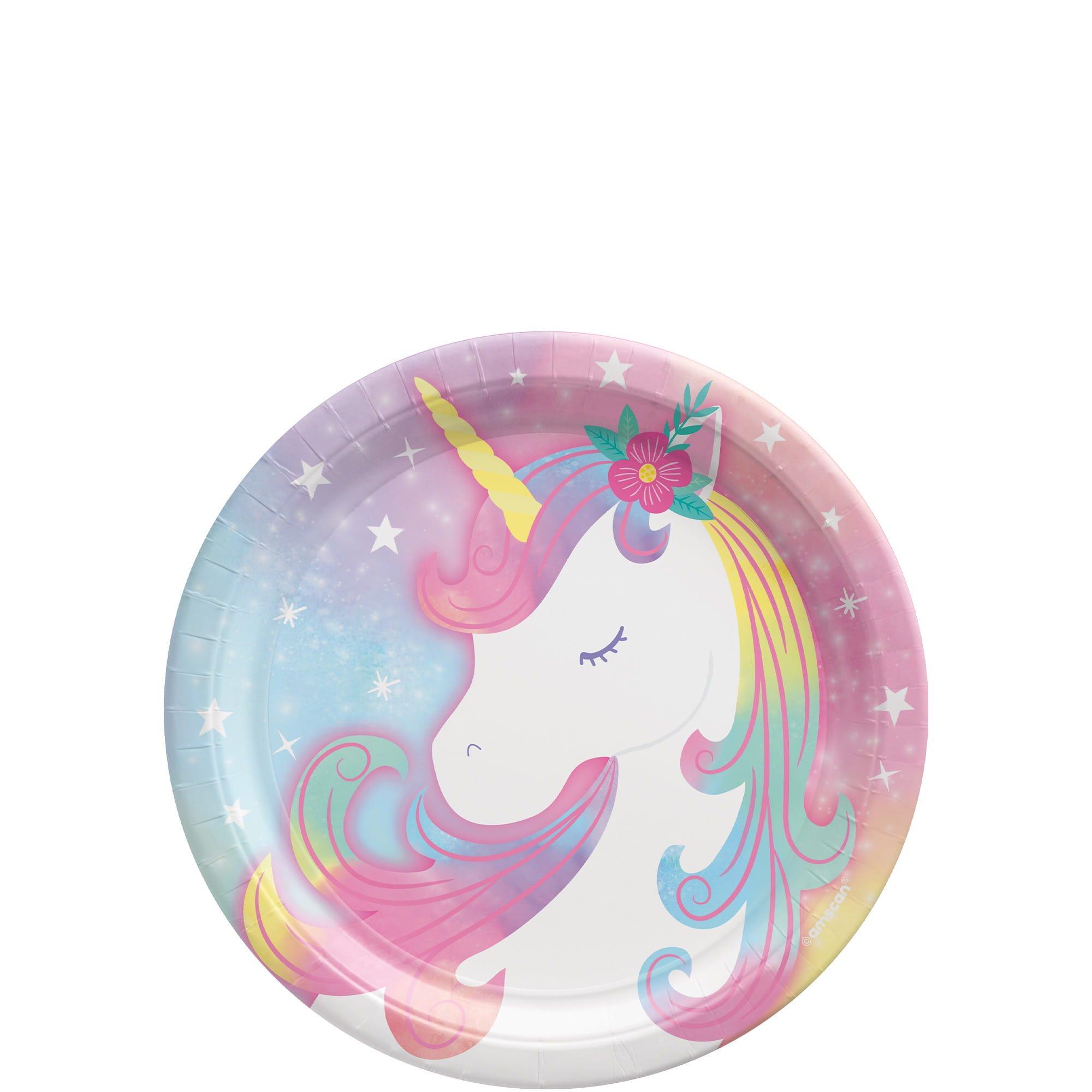 Enchanted Unicorn Round Paper Plates. 9in. 8ct. Assorted Options - Image 4