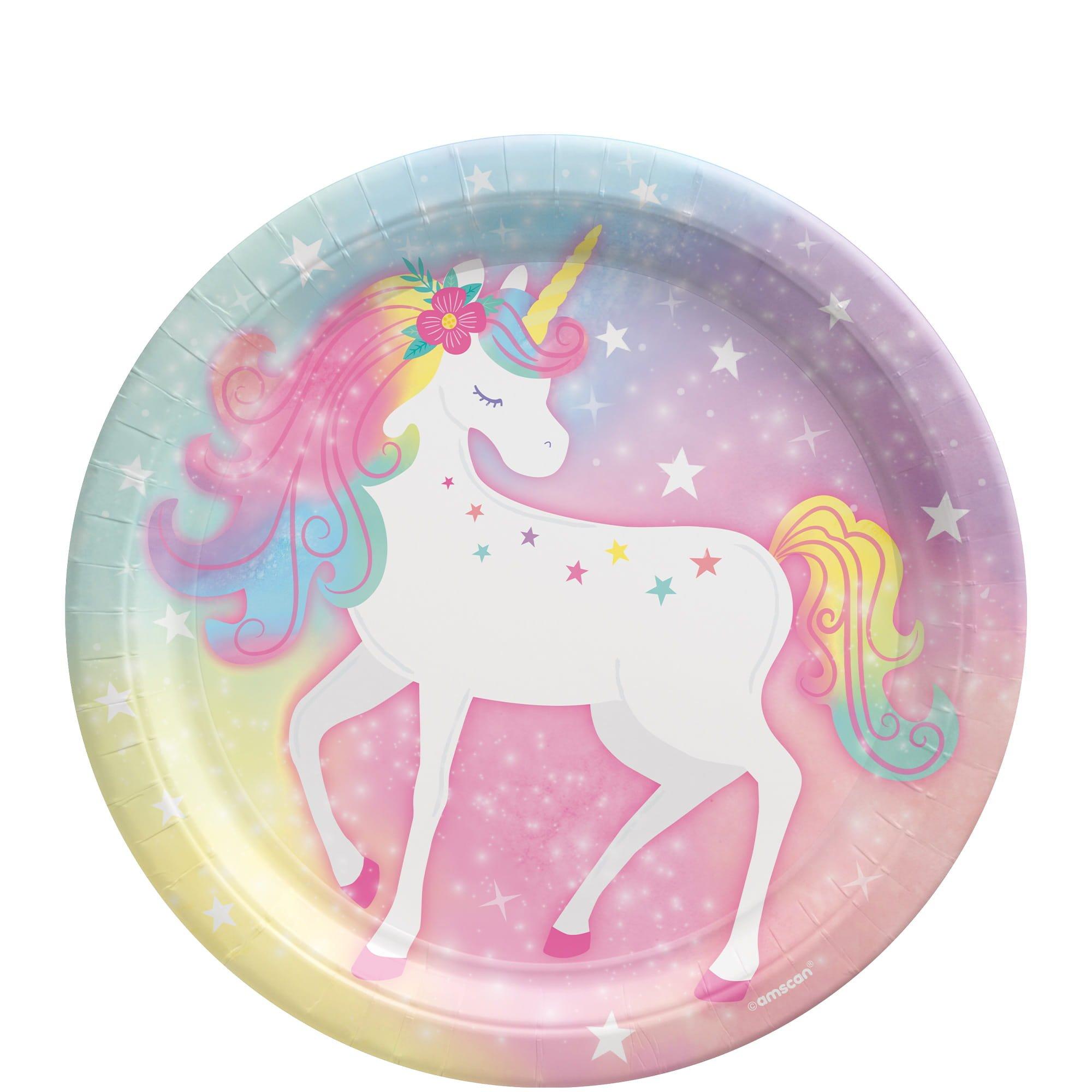 Enchanted Unicorn Round Paper Plates. 9in. 8ct. Assorted Options - Image 3