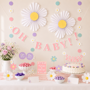 Little Daisy Baby Shower Room Decorating Kit. 27pc