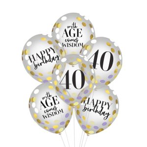Party Of The Ages Birthday Latex Balloons. 6ct. Ages