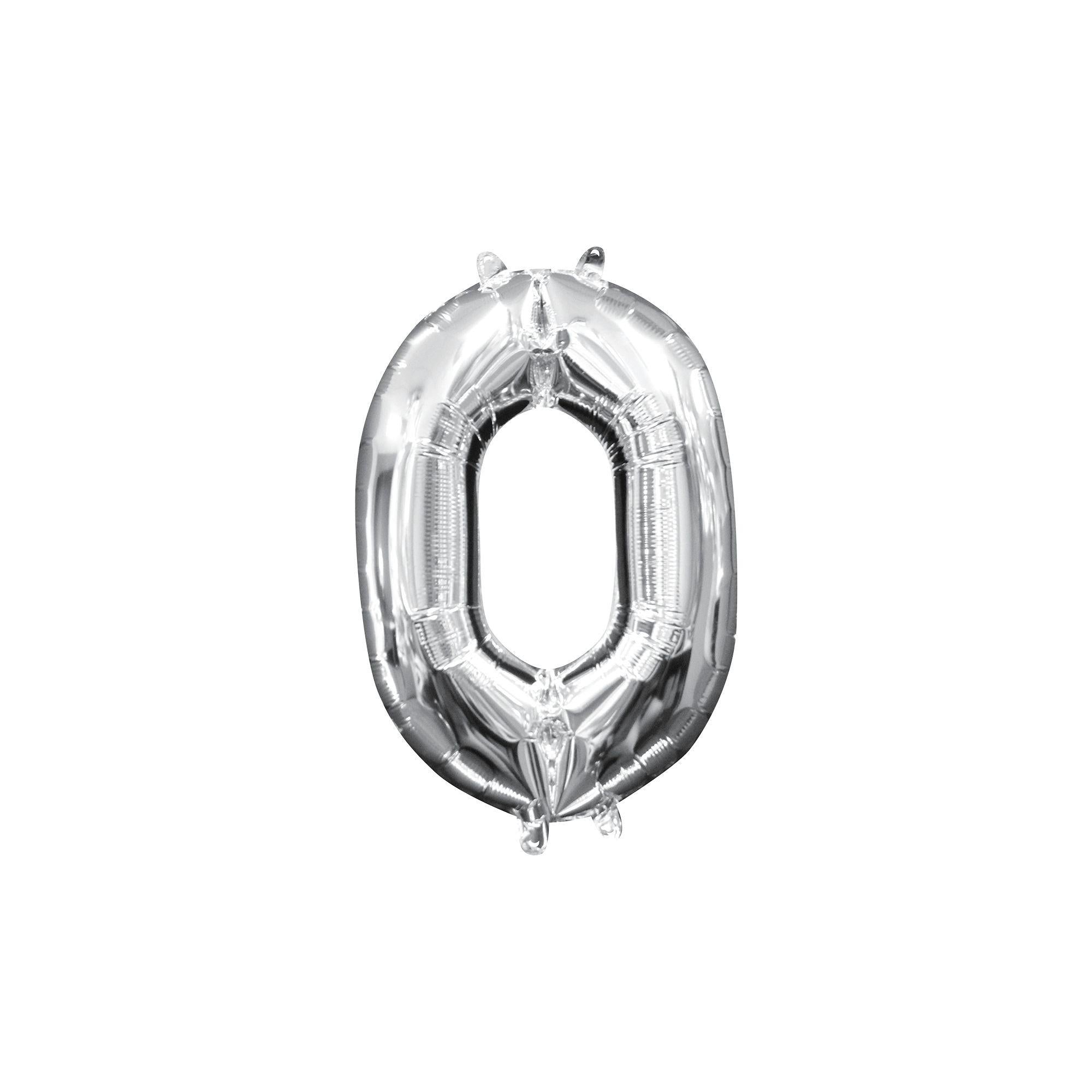 13in Air-Filled Silver Number (0-9) Balloons - Image 2