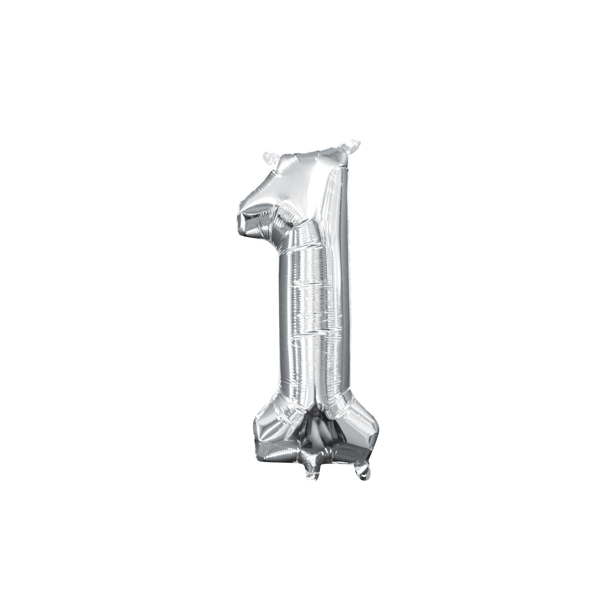 13in Air-Filled Silver Number (0-9) Balloons - Image 6