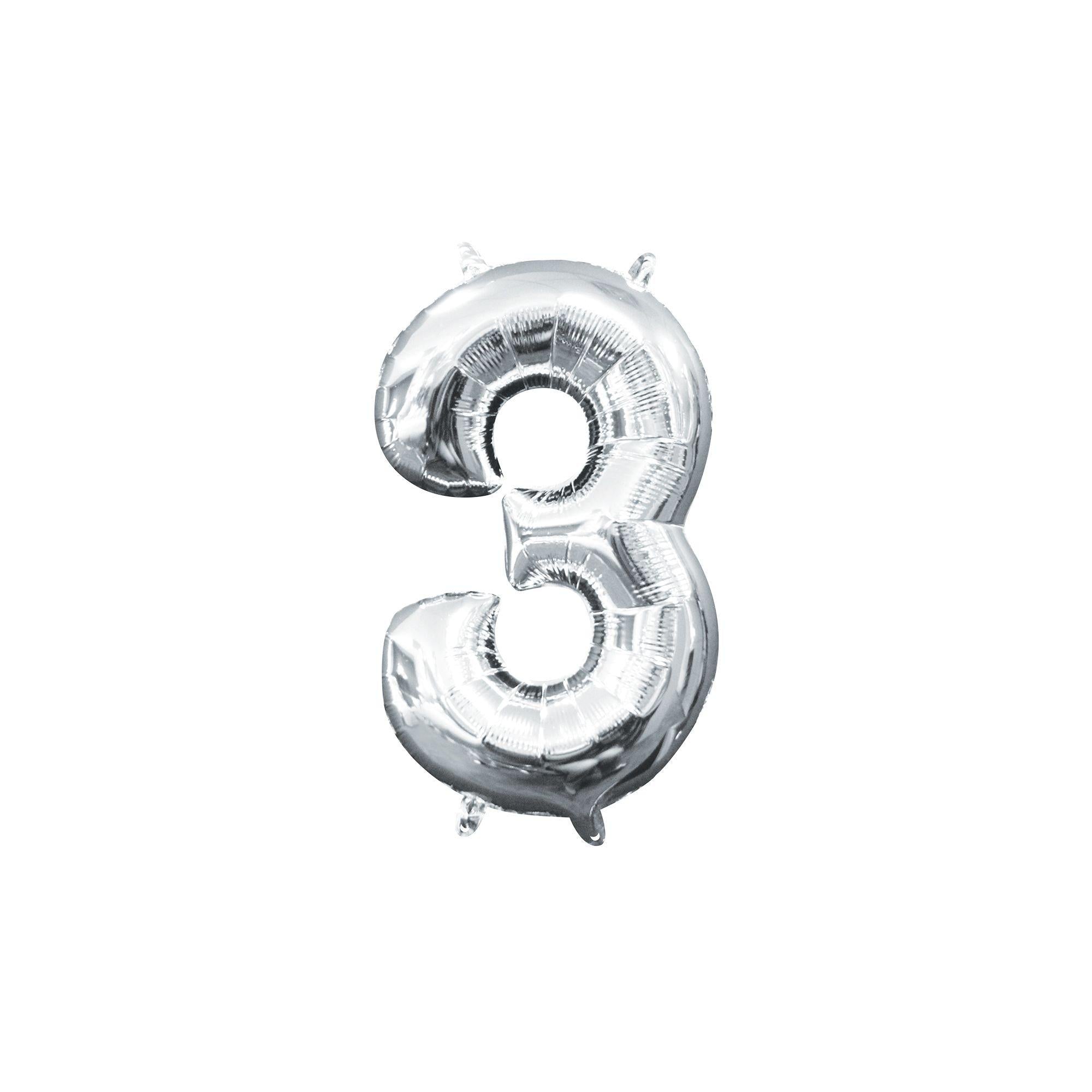 13in Air-Filled Silver Number (0-9) Balloons - Image 12