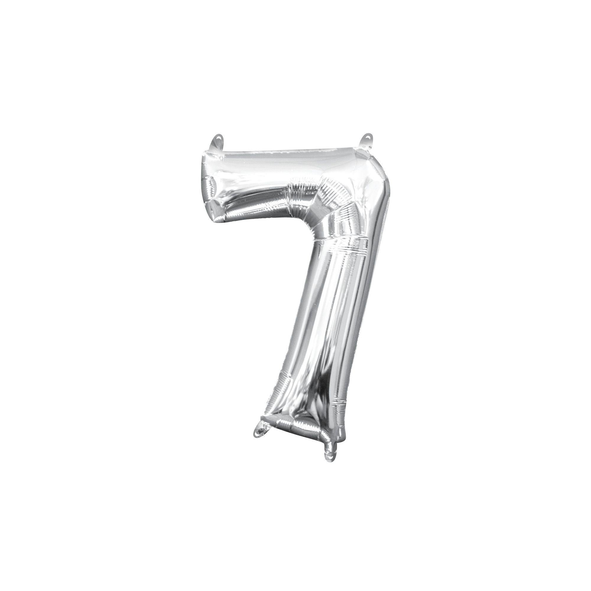 13in Air-Filled Silver Number (0-9) Balloons - Image 24