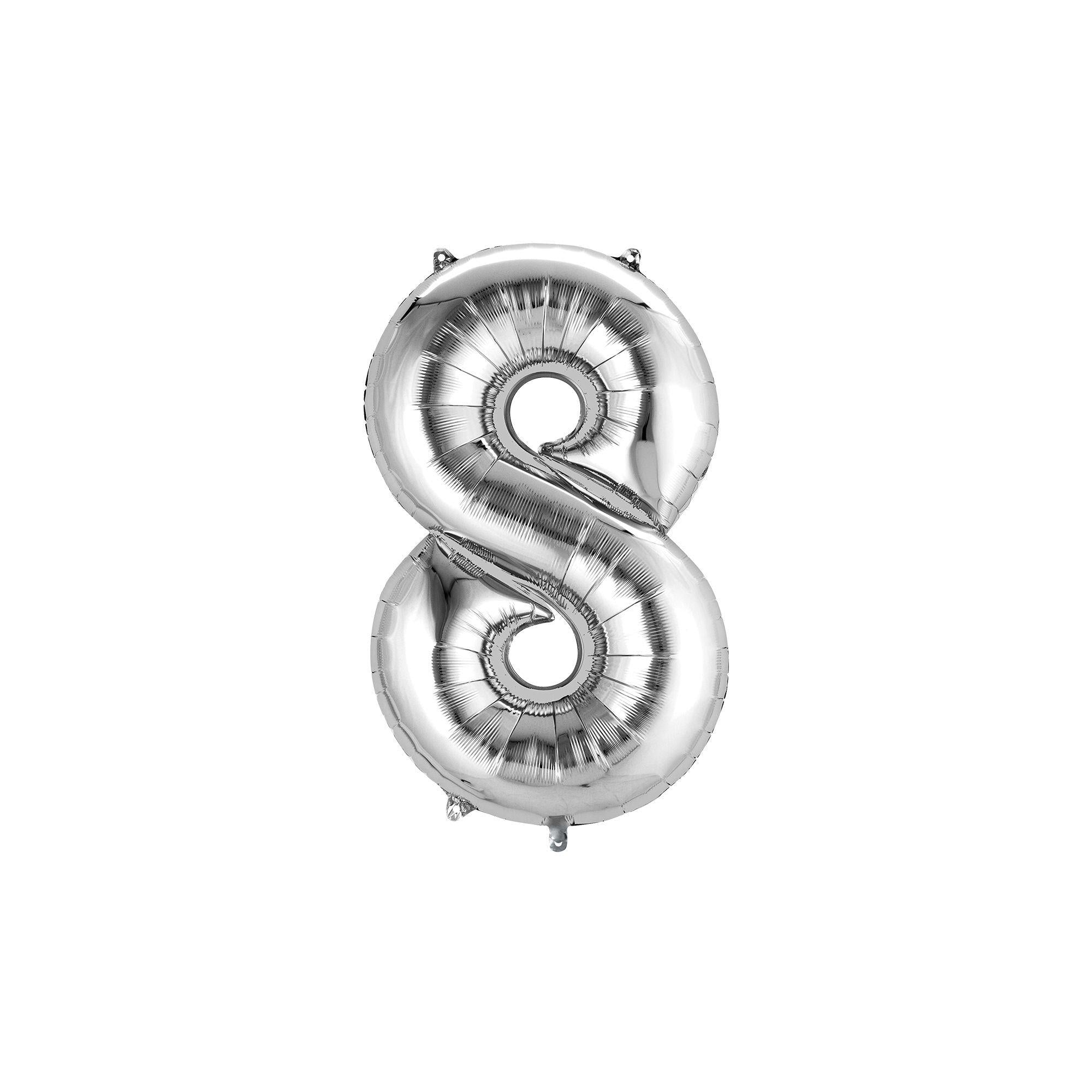 13in Air-Filled Silver Number (0-9) Balloons - Image 27