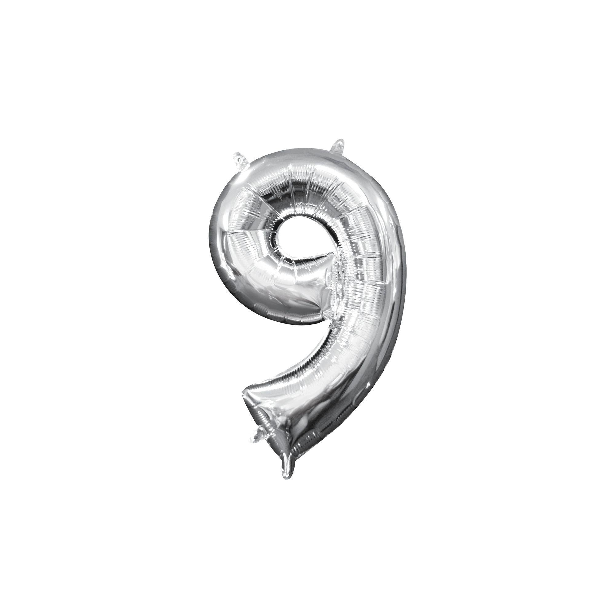 13in Air-Filled Silver Number (0-9) Balloons - Image 30
