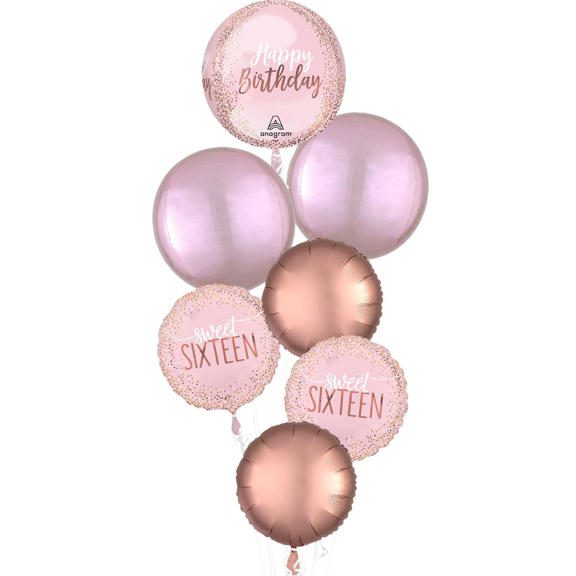 Blush Pink Happy Birthday Balloon. 15in x 16in - Orbz® - Image 2