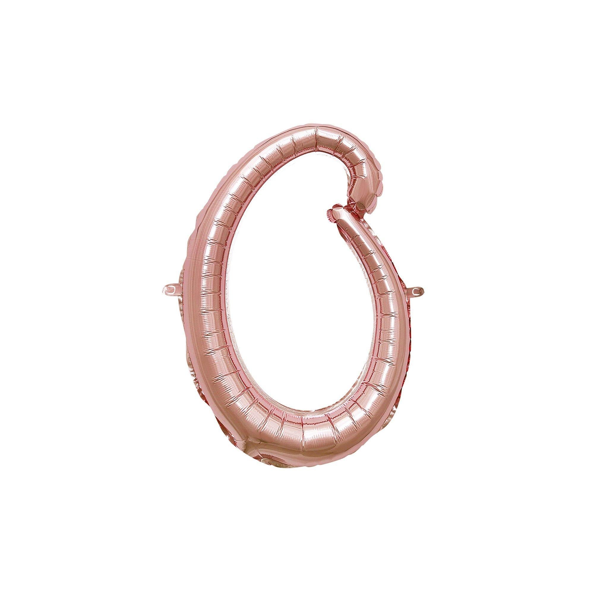 Air-Filled Rose Gold Cursive Number (0-9) Foil Balloon. 10in x 18in - Image 2