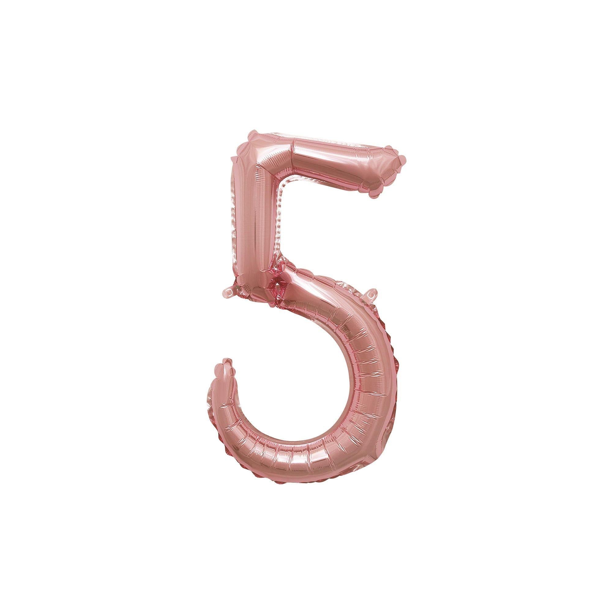 Air-Filled Rose Gold Cursive Number (0-9) Foil Balloon. 10in x 18in - Image 12