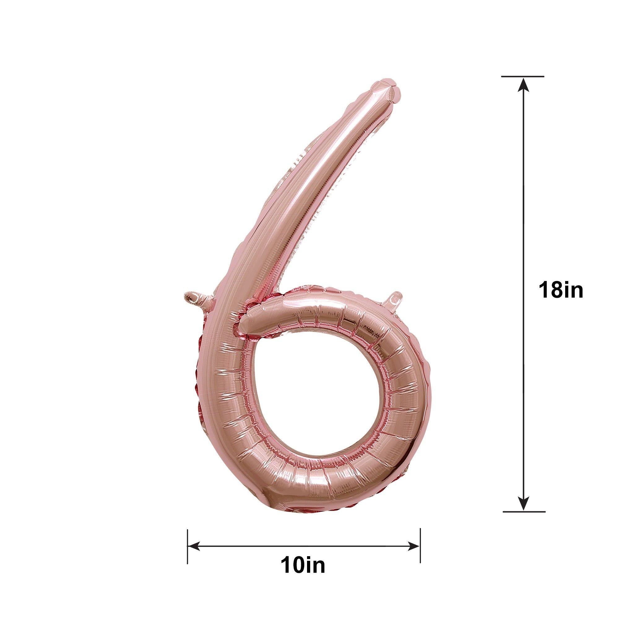 Air-Filled Rose Gold Cursive Number (0-9) Foil Balloon. 10in x 18in - Image 15