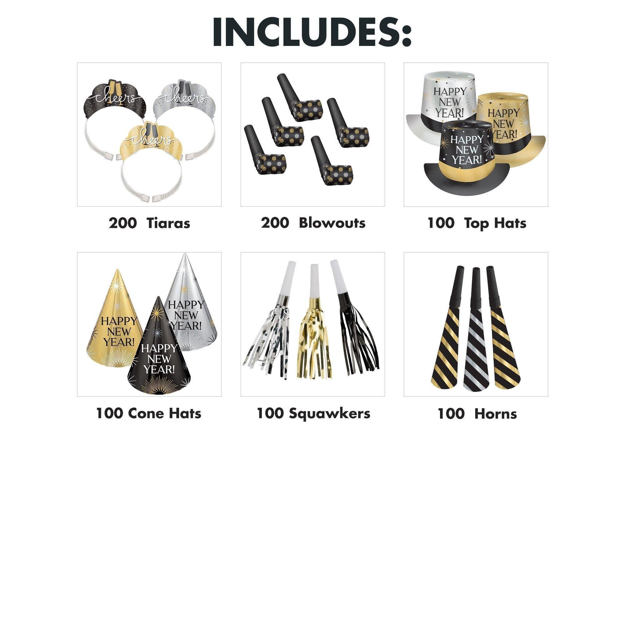 Black. Silver. Gold New Year's Eve Party Kit. Multiple Counts - Image 23
