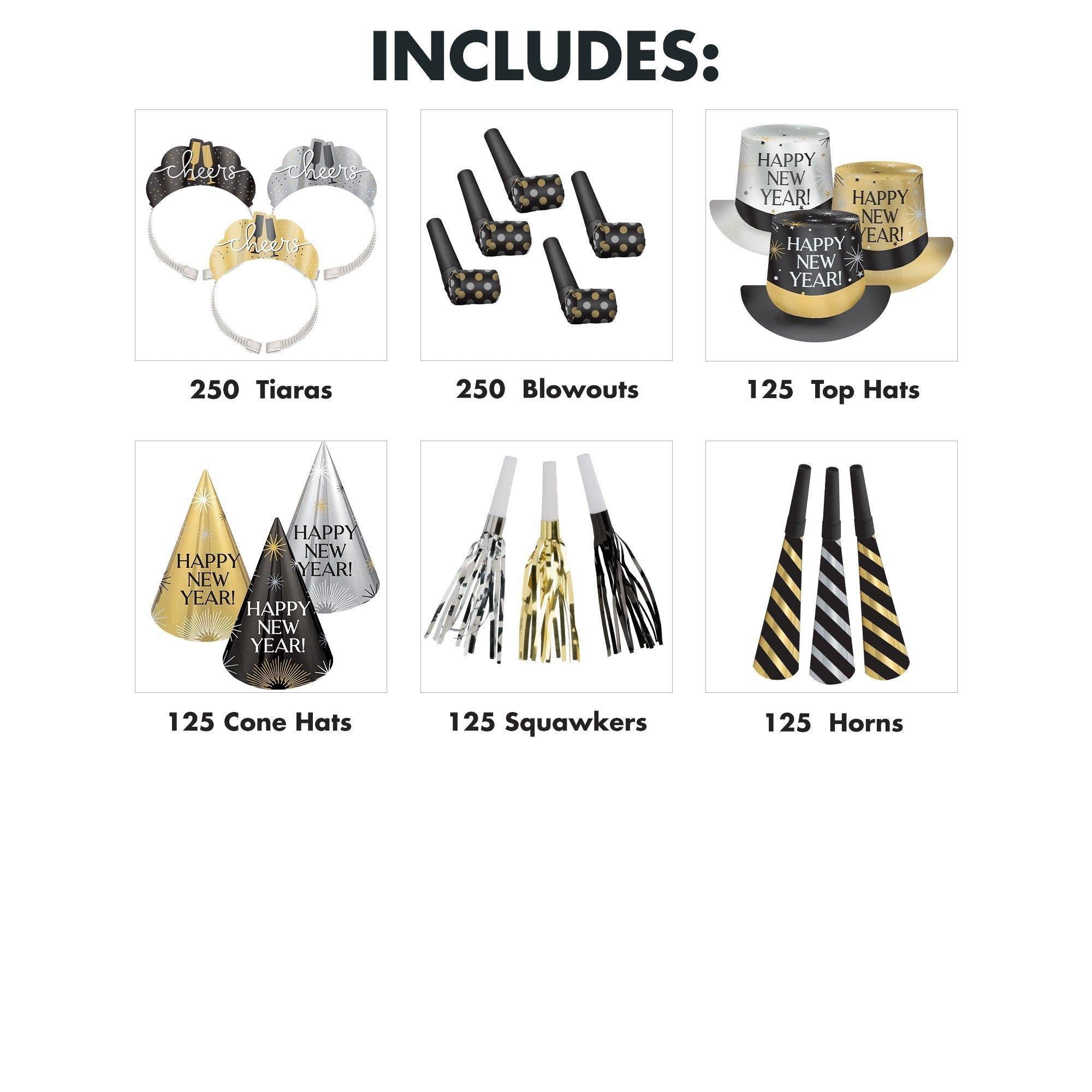 Black. Silver. Gold New Year's Eve Party Kit. Multiple Counts - Image 28