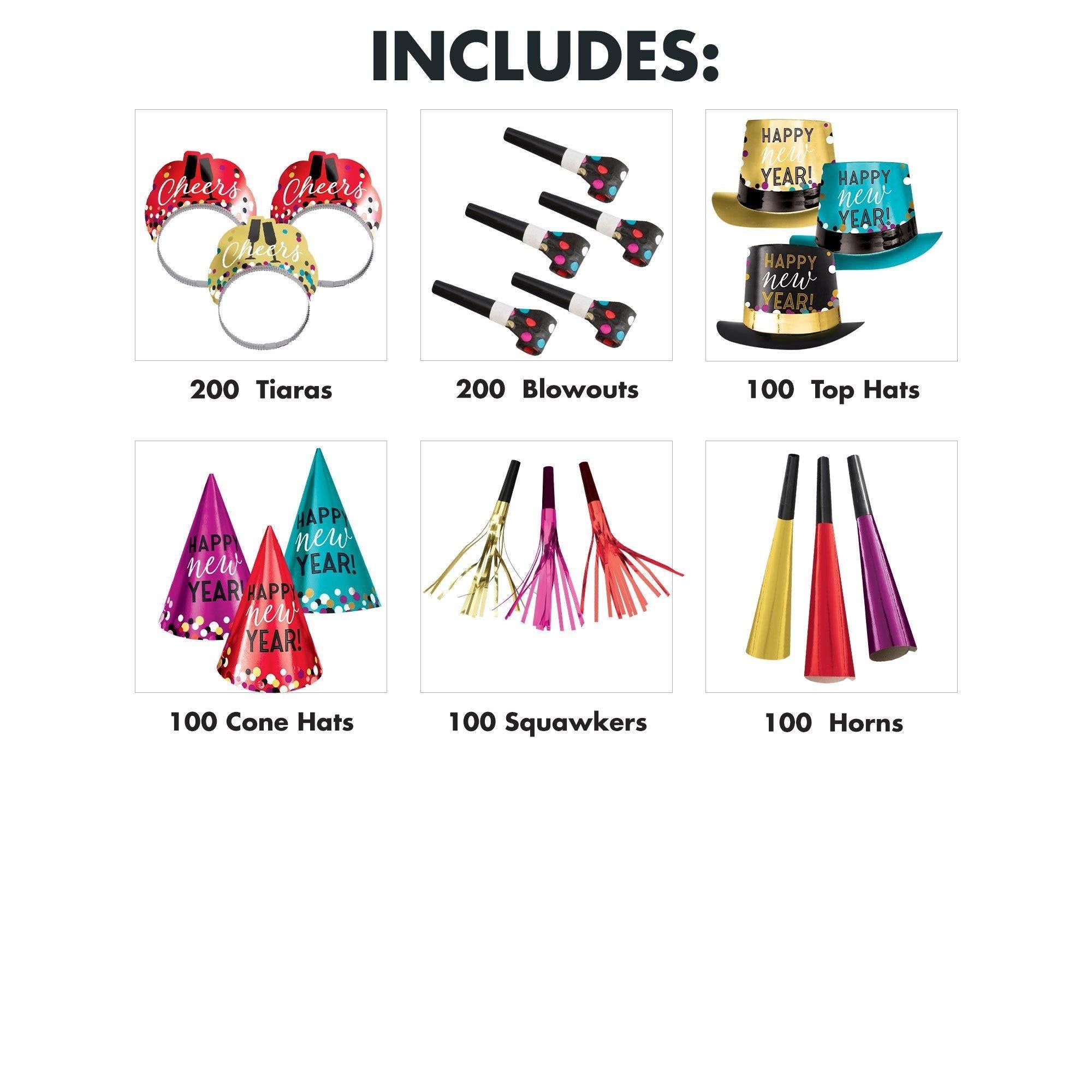 Colorful Confetti New Year's Eve Party Kit. Multiple Counts - Image 26