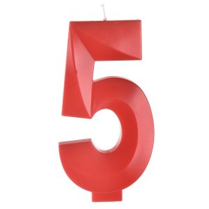 Faceted Number (0-9) Birthday Candle. 5.25in