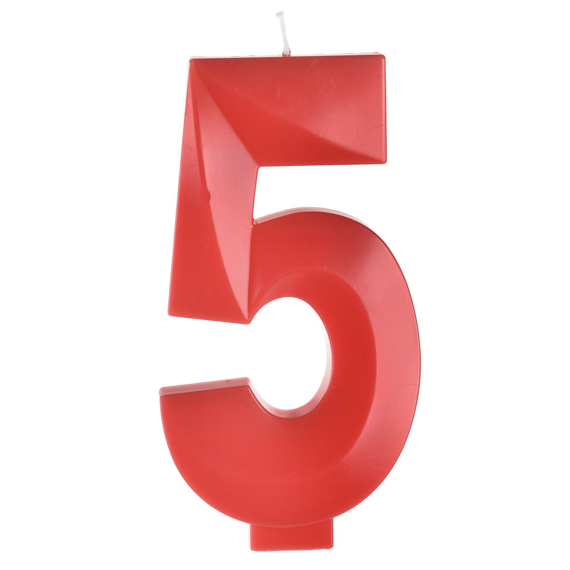 Faceted Number (0-9) Birthday Candle. 5.25in