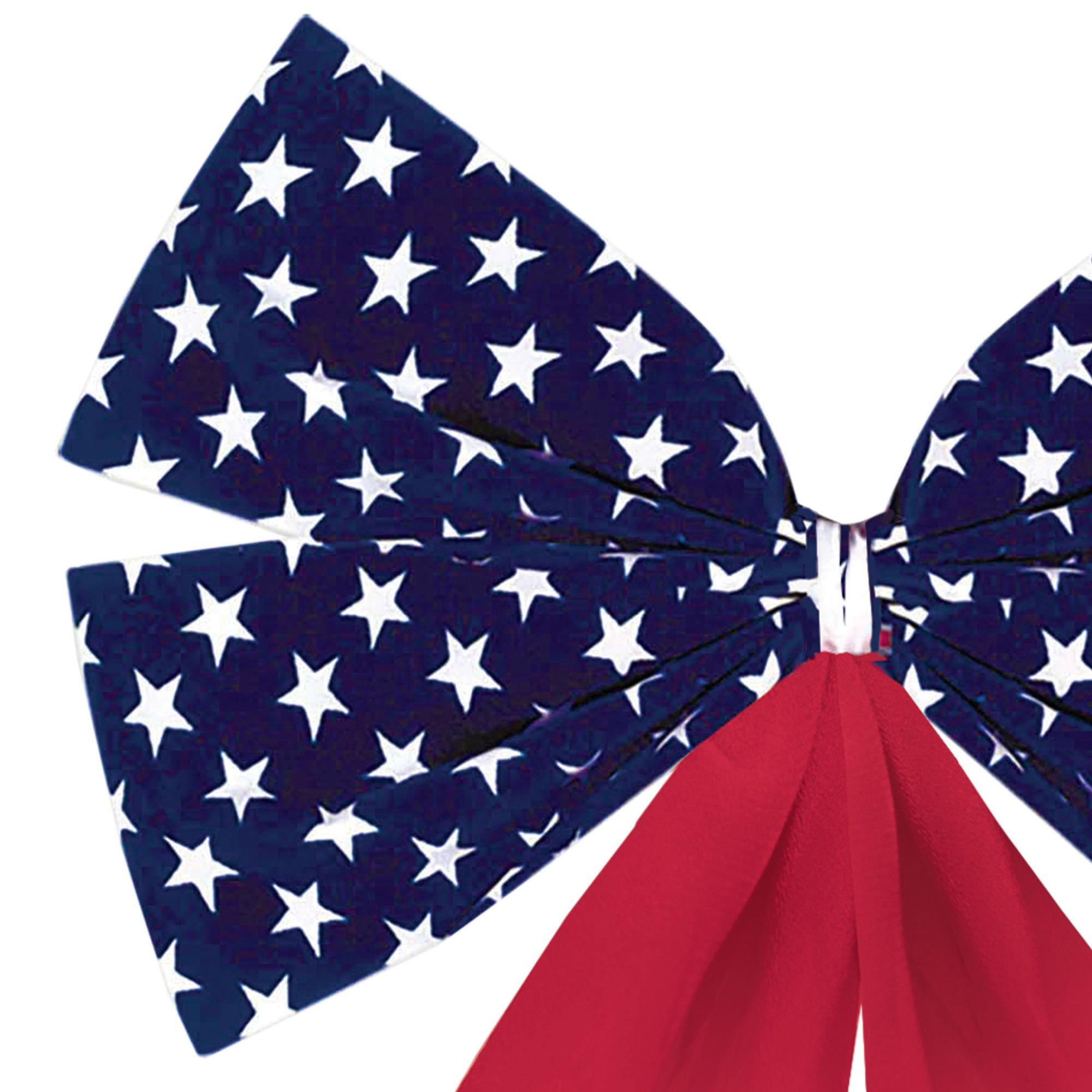 Patriotic Flocked Bow. Multiple Sizes - Image 3