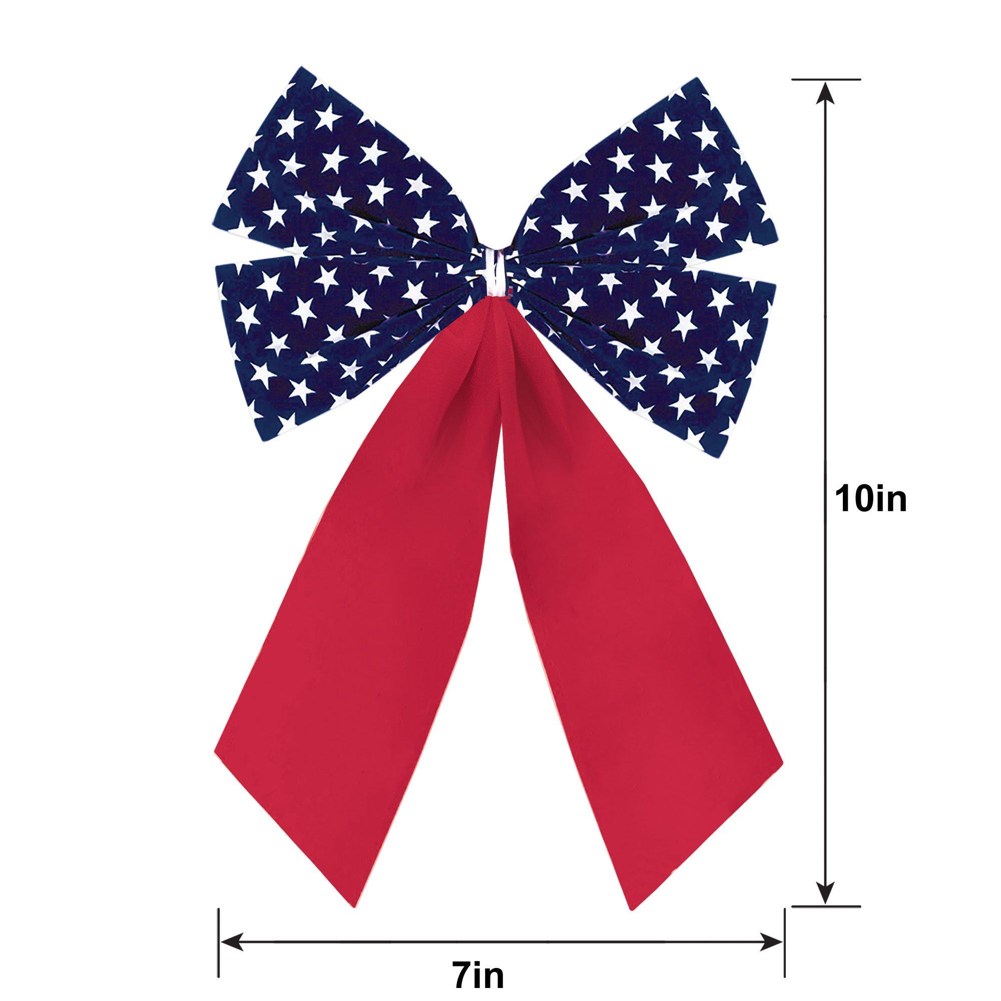 Patriotic Flocked Bow. Multiple Sizes - Image 5