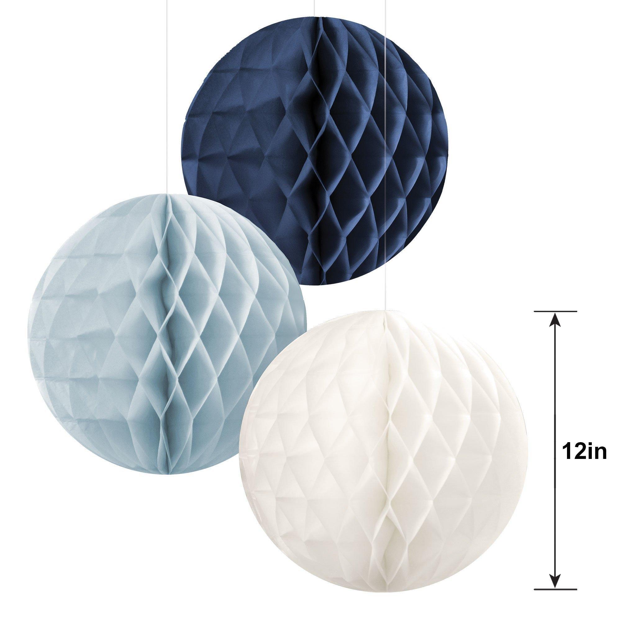 Blue & White Honeycomb Hanging Decorations. Assorted Options - Image 9
