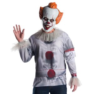 Men's IT Pennywise Costume Top and Mask Set - 2017 Movie